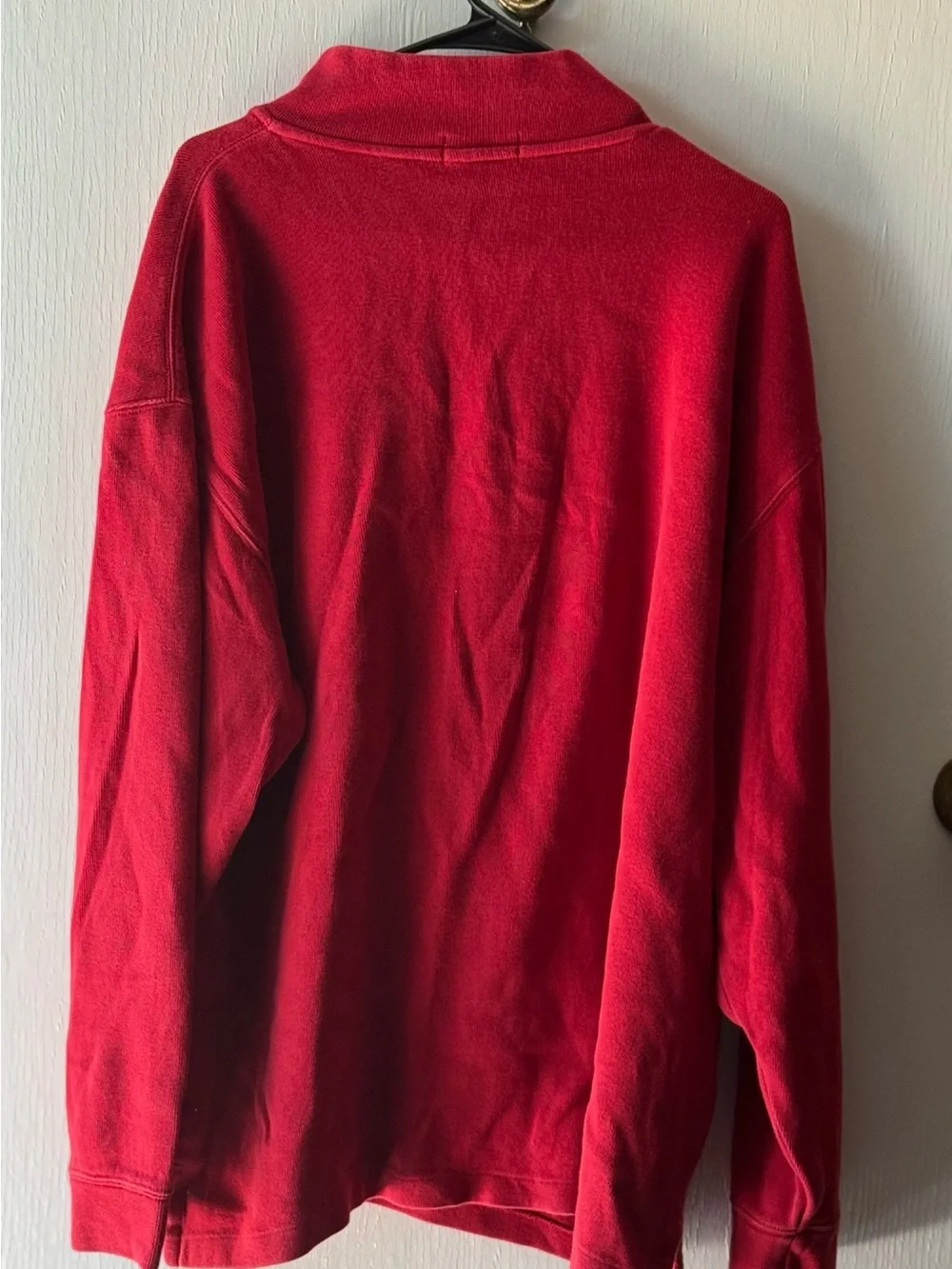 Vintage Polo by Ralph Lauren Red Quarter-Zip Fleece Sweater